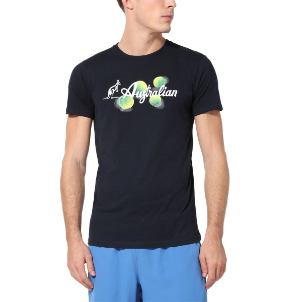 Maglietta Tennis Uomo Australian Australian Balls Camiseta  Blu Navy  Blu Navy TEUTS0054200