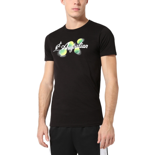 Maglietta Tennis Uomo Australian Balls Maglietta  Nero TEUTS0054003
