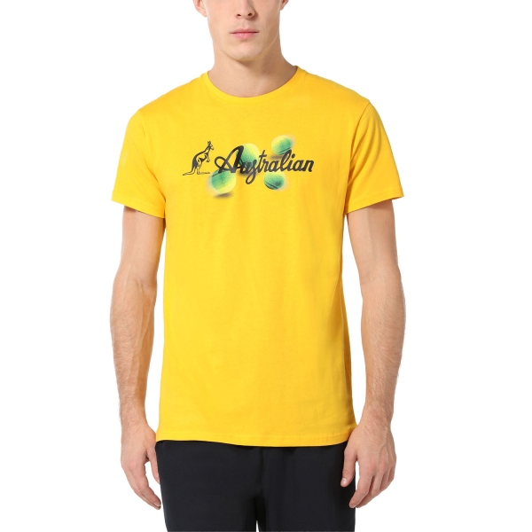 Camisetas de Tenis Hombre Australian Balls Camiseta  Yellow/Blue TEUTS0054953