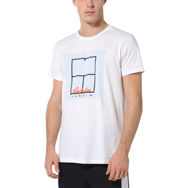 Camisetas de Tenis Hombre Australian Court Camiseta  Bianco TEUTS0053002