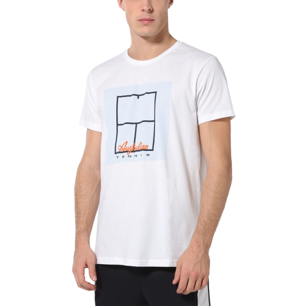 Maglietta Tennis Uomo Australian Australian Court TShirt  Bianco  Bianco TEUTS0053002