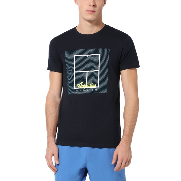 Maglietta Tennis Uomo Australian Australian Court Camiseta  Blu Navy  Blu Navy TEUTS0053200