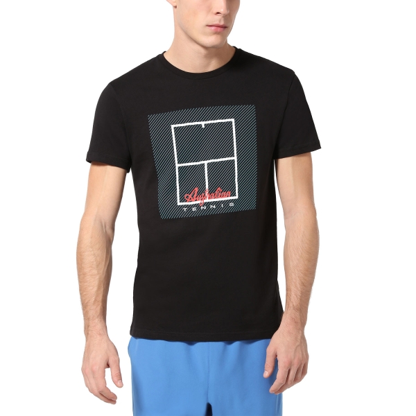 Maglietta Tennis Uomo Australian Australian Court Camiseta  Nero  Nero TEUTS0053003