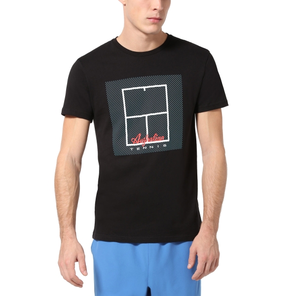 Maglietta Tennis Uomo Australian Australian Court TShirt  Nero  Nero TEUTS0053003