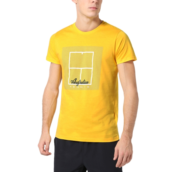 Maglietta Tennis Uomo Australian Australian Court TShirt  Zafferano  Zafferano TEUTS0053953