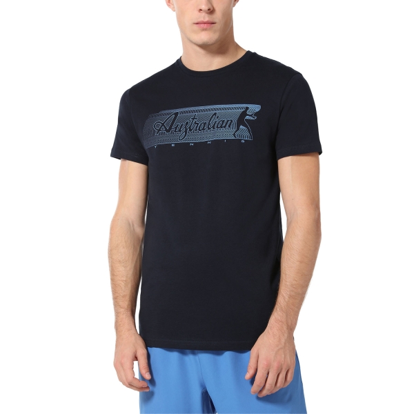 Maglietta Tennis Uomo Australian Australian Gradient Camiseta  Blu Navy  Blu Navy TEUTS0055200