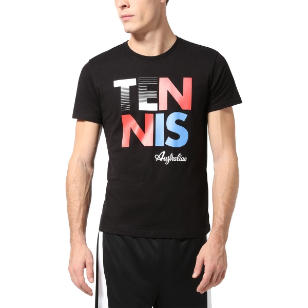 Maglietta Tennis Uomo Australian Australian Logo TShirt  Nero  Nero TEUTS0048003A