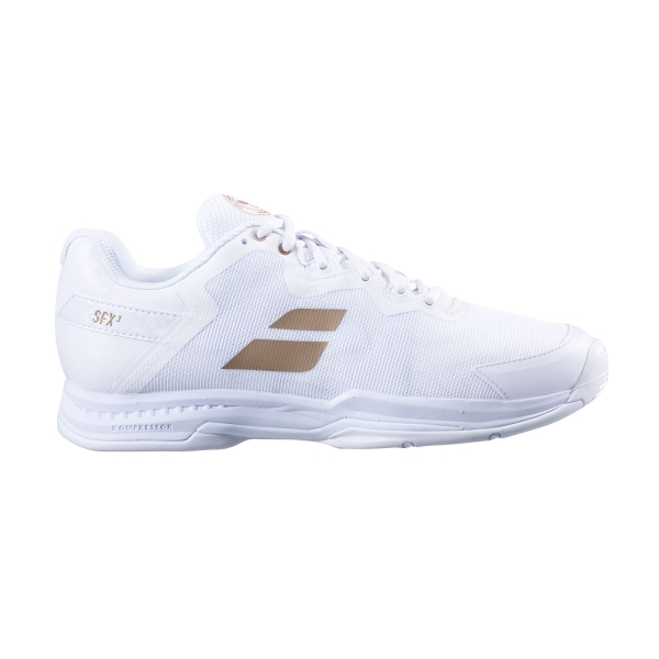 Calzado Tenis Mujer Babolat SFX3 Wimbledon All Court  White/Gold 31S238851070