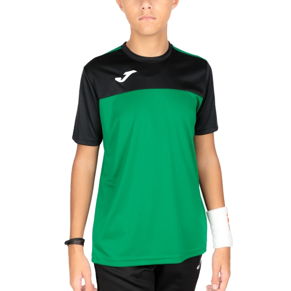Tennis Polo and Shirts Boy Joma Winner TShirt Boys  Green/Black 100946.401