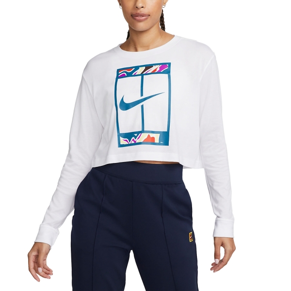 Women's Tennis Shirts and Hoodies Nike Court DriFIT Slam Melbourne Shirt  White DZ3797100