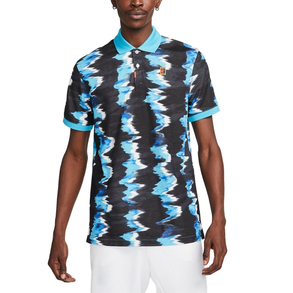 Men's Tennis Polo Nike Court Printed Polo  Baltic Blue DV8915416