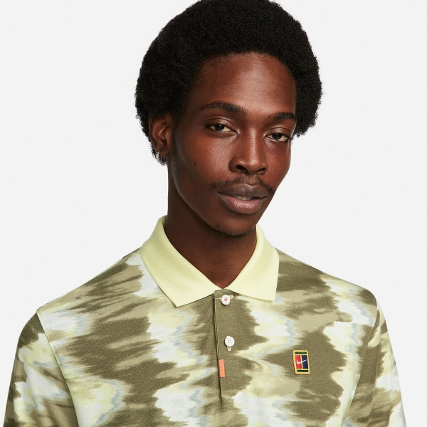 Nike Court Printed Polo - Medium Olive/Lemon Chiffon