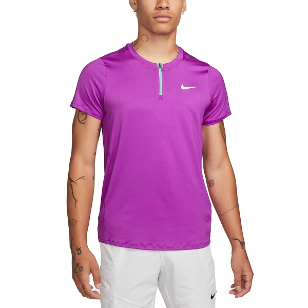 Men's Tennis Polo Nike DriFIT Advantage Polo  Vivid Purple/Green Glow/White DD8321551