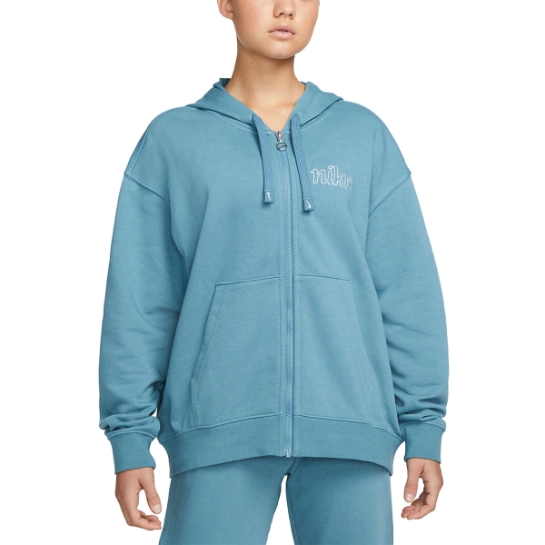 Maglie e Felpe Tennis Donna Nike Nike DriFIT Fit Felpa  Noise Aqua/White  Noise Aqua/White DQ5536440