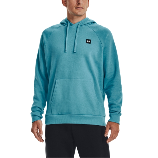 Men's Tennis Shirts and Hoodies Under Armour Rival Fleece Hoodie  Glacier Blue/Onyx White 13570920433