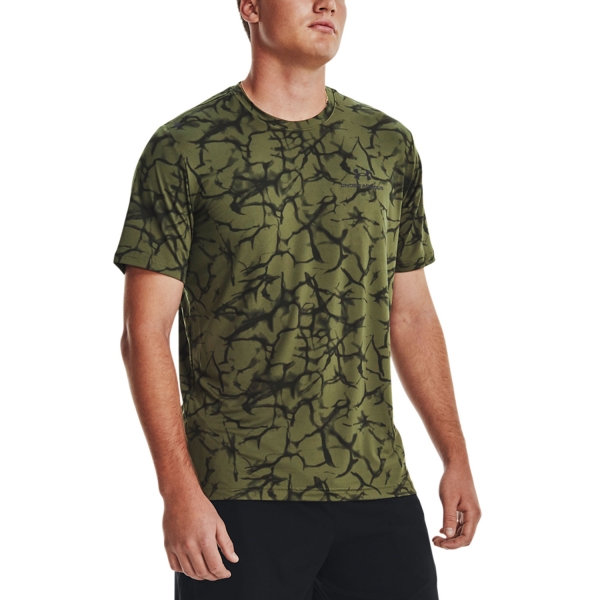 Maglietta Tennis Uomo Under Armour Rush Energy Print Maglietta  Marine Od Green/Black 13767920390