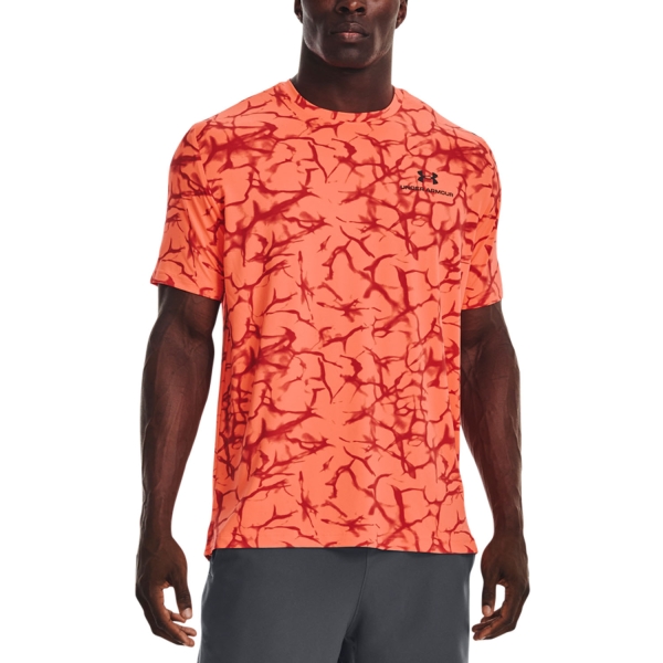 Camisetas de Tenis Hombre Under Armour Rush Energy Print Camiseta  After Burn/Black 13767920877