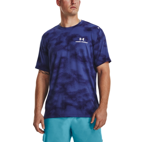 Maglietta Tennis Uomo Under Armour Under Armour Rush Energy Print Camiseta  Sonar Blue/White  Sonar Blue/White 13767920468