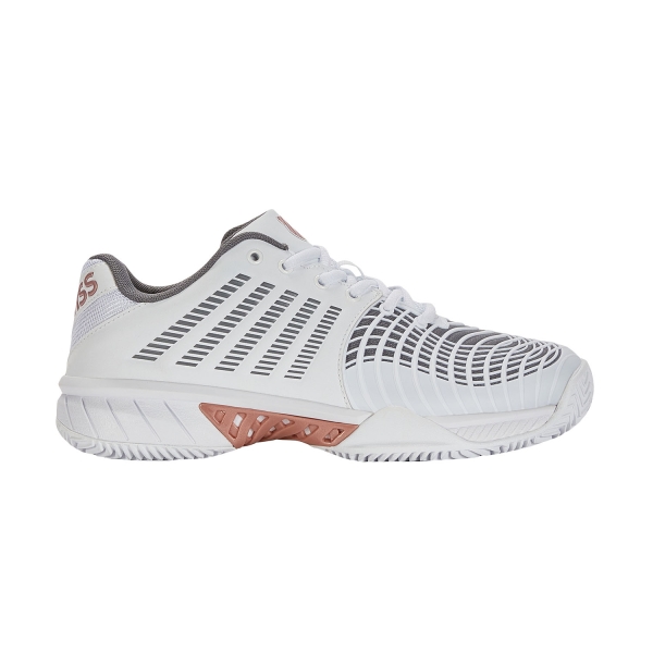 Women`s Tennis Shoes KSwiss Express Light 3 Clay  White/Black/Steel Gray/Rose Gold 98563179M