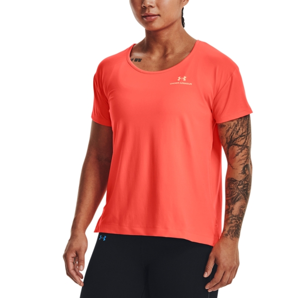 Women`s Tennis T-Shirts and Polos Under Armour Rush Energy Core TShirt  After Burn/White 13656830877