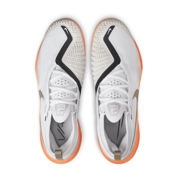 Nike Court React Vapor NXT HC - White/Khaki/Light Bone/Orange Trance