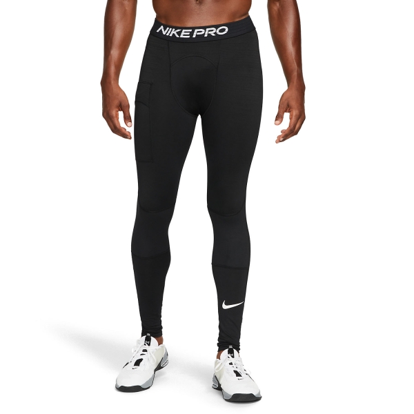 Tennis Men's Underwear Nike Pro Warm Long Tights  Black/White DQ4870010