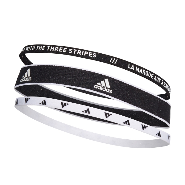 Tennis Headbands adidas Stripes x 3 Hairbands  Black/White GM4529