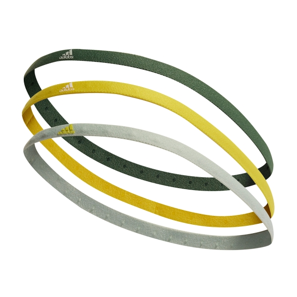 Tennis Headbands adidas Logo Hairbands  Linen Green/Impact Yellow/Green Oxide HI5461