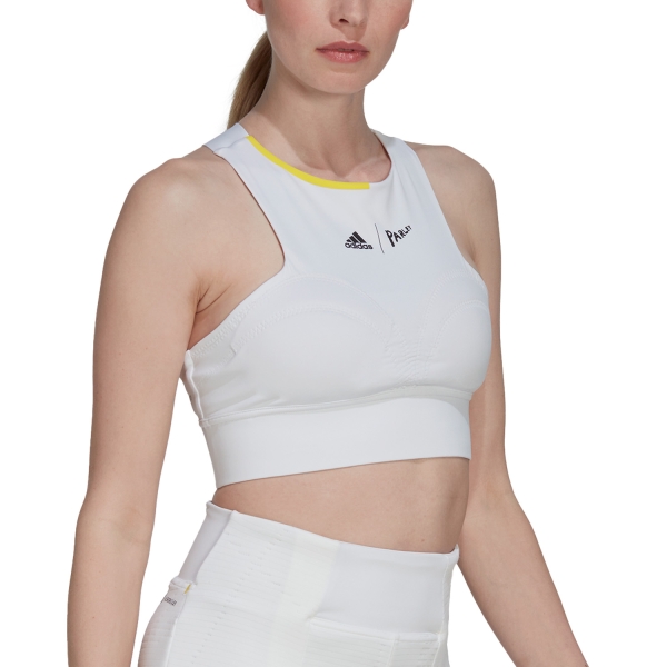 Top de Tenis Mujer adidas London Top  White/Impact Yellow HF6319