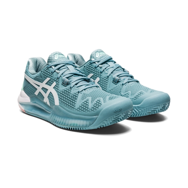 Asics Gel Resolution 8 Clay Scarpe Tennis Donna Smoke Blue