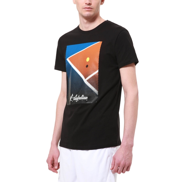 Maglietta Tennis Uomo Australian Australian Court Graphic Camiseta  Nero  Nero TEUTS0045003