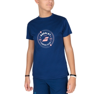 Tennis Polo and Shirts Boy Babolat Exercise Graphic TShirt Boy  Estate Blue 4BTD0174000