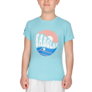 Tennis Polo and Shirts Boy Babolat Exercise Vintage TShirt Boy  Angel Blue Heather 4BS224434096
