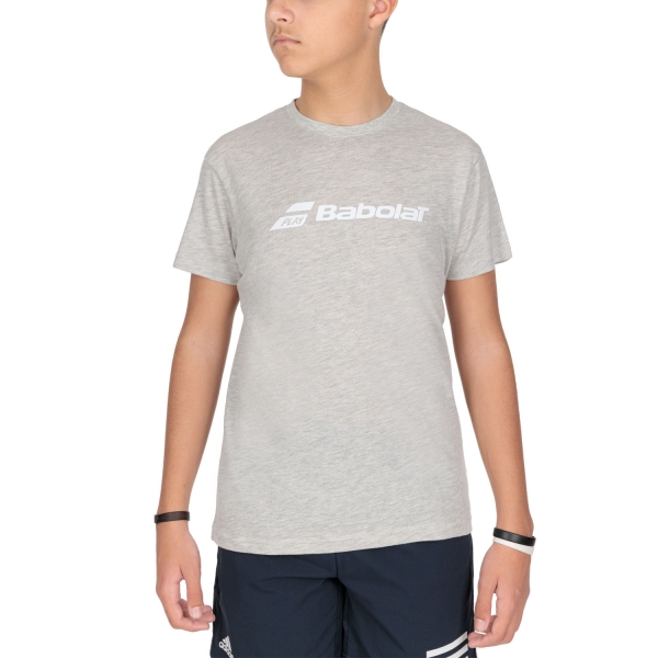 Tennis Polo and Shirts Boy Babolat Exercise TShirt Boy  High Rise Heather 4BP14413002