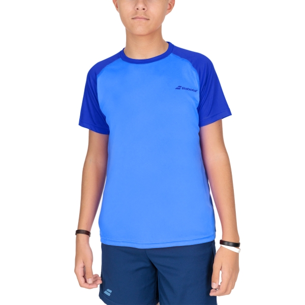 Polo e Maglia Tennis Bambino Babolat Babolat Play Crew TShirt Boy  Blue Aster  Blue Aster 3BP10114049
