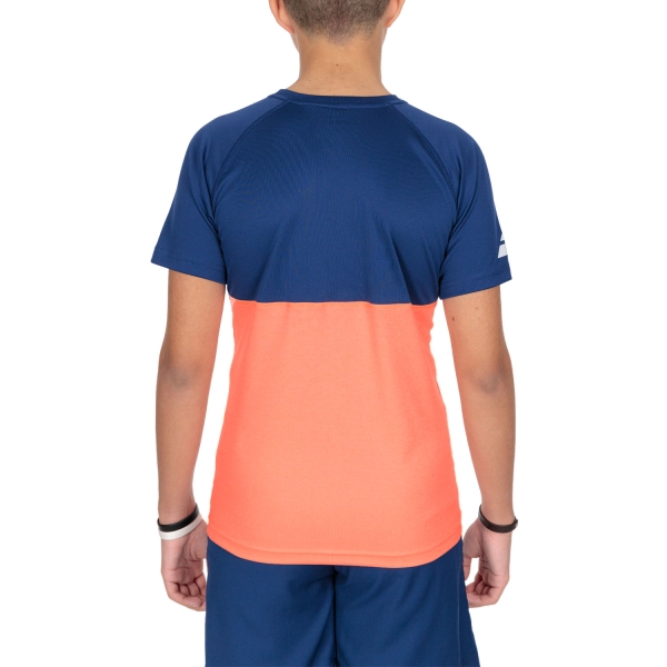 Babolat Play Crew Camiseta Niño - Fluo Strike/Estate Blue
