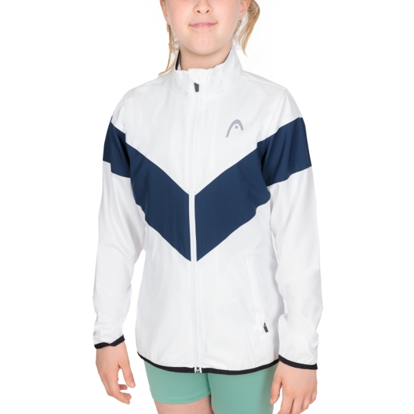 Tennis Jackets Girls Head Club 22 Jacket Girl  White/Dark Blue 816401WHDB