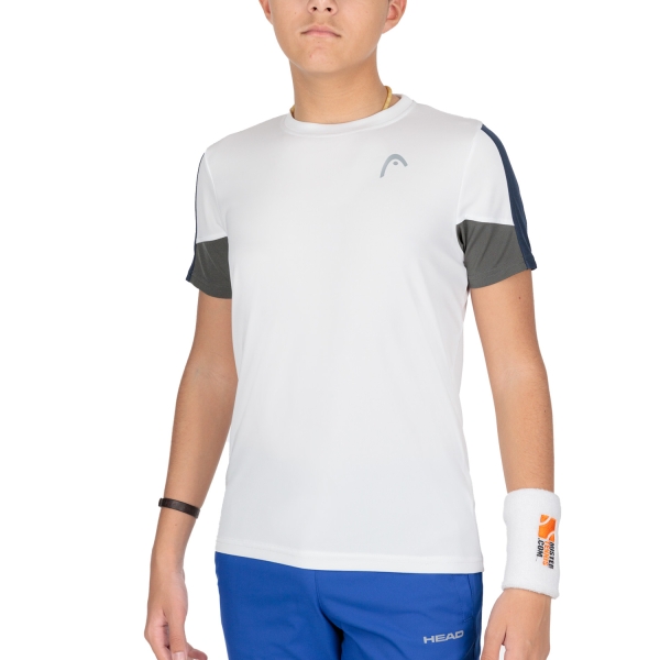Polo y Camiseta de Tenis Niño Head Club 22 Tech Camiseta Nino  White/Dark Blue 816171WHDB