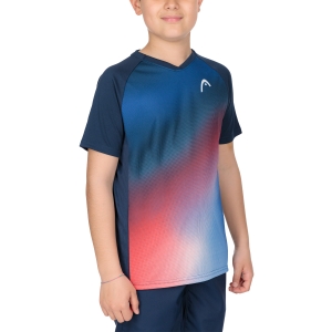 Tennis Polo and Shirts Boy Head Topspin TShirt Boy  Dark Blue/Print Vision 816062DBXV