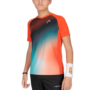 Tennis Polo and Shirts Boy Head Topspin TShirt Boy  Tangerine/Print Vision 816062TGXV