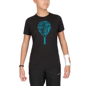 Tennis Polo and Shirts Boy Head Typo TShirt Boy  Black 816082BK