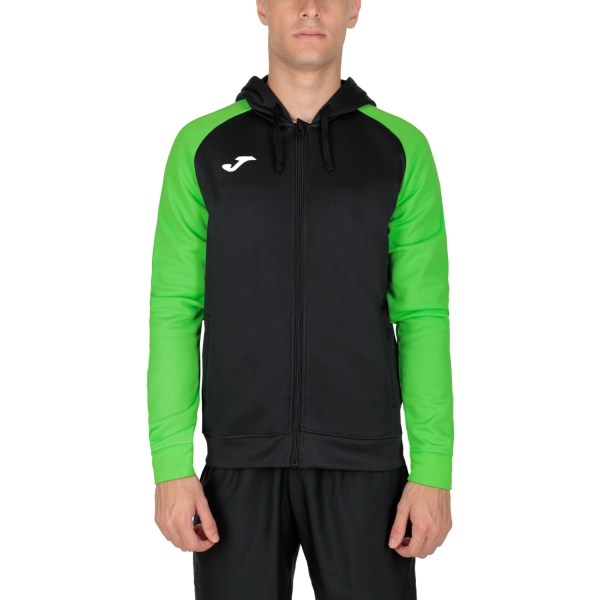 Men's Tennis Shirts and Hoodies Joma Academy IV Hoodie  Black/Fluor Green 101967.117
