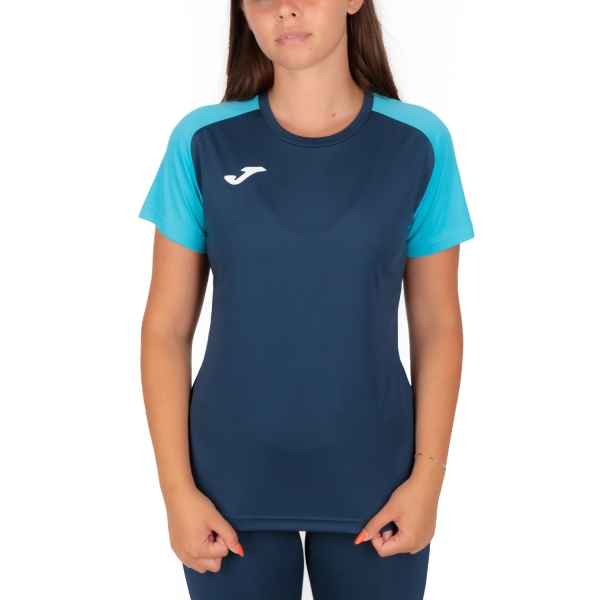 Camisetas y Polos de Tenis Mujer Joma Academy IV Camiseta  Navy/Fluor Turquoise 901335.342