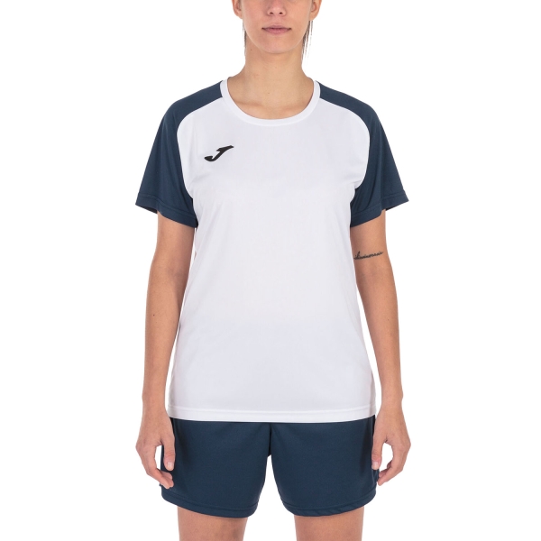 Women`s Tennis T-Shirts and Polos Joma Academy IV TShirt  White/Navy 901335.203