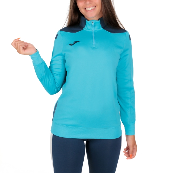 Women's Tennis Shirts and Hoodies Joma Championship VI Sweatshirt  Fluor Turquoise/Navy 901268.013