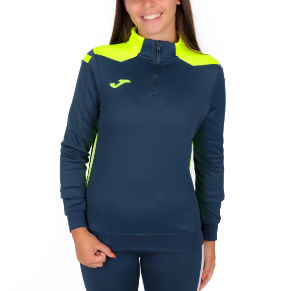 Women's Tennis Shirts and Hoodies Joma Championship VI Sweatshirt  Navy/Fluor Yellow 901268.321