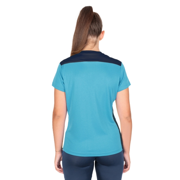 Joma Championship VI Logo T-Shirt - Fluor Turquoise/Navy