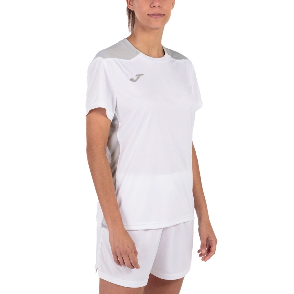 Women`s Tennis T-Shirts and Polos Joma Championship VI Logo TShirt  White/Grey 901265.211