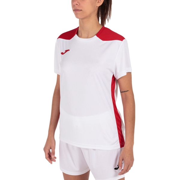 Camisetas y Polos de Tenis Mujer Joma Championship VI Logo Camiseta  White/Red 901265.206