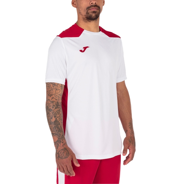 Camisetas de Tenis Hombre Joma Championship VI Camiseta  White/Red 101822.206